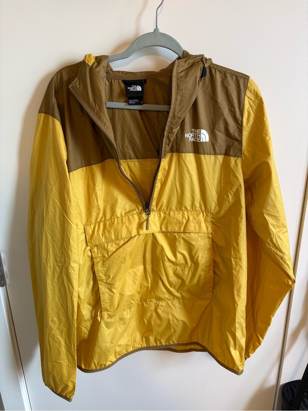 The North Face Yellow and Brown Half-Zip Pullover Anorak